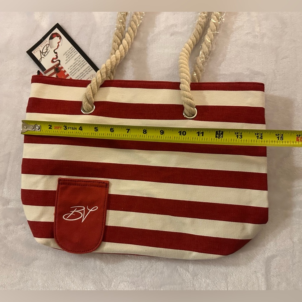 Porto Vino wine tote. Red, white stripe. - Picture 5 of 6